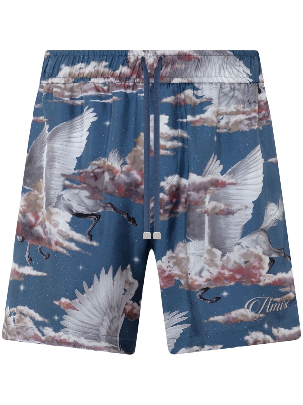 AMIRI graphic-print pyjama shorts - Blue von AMIRI
