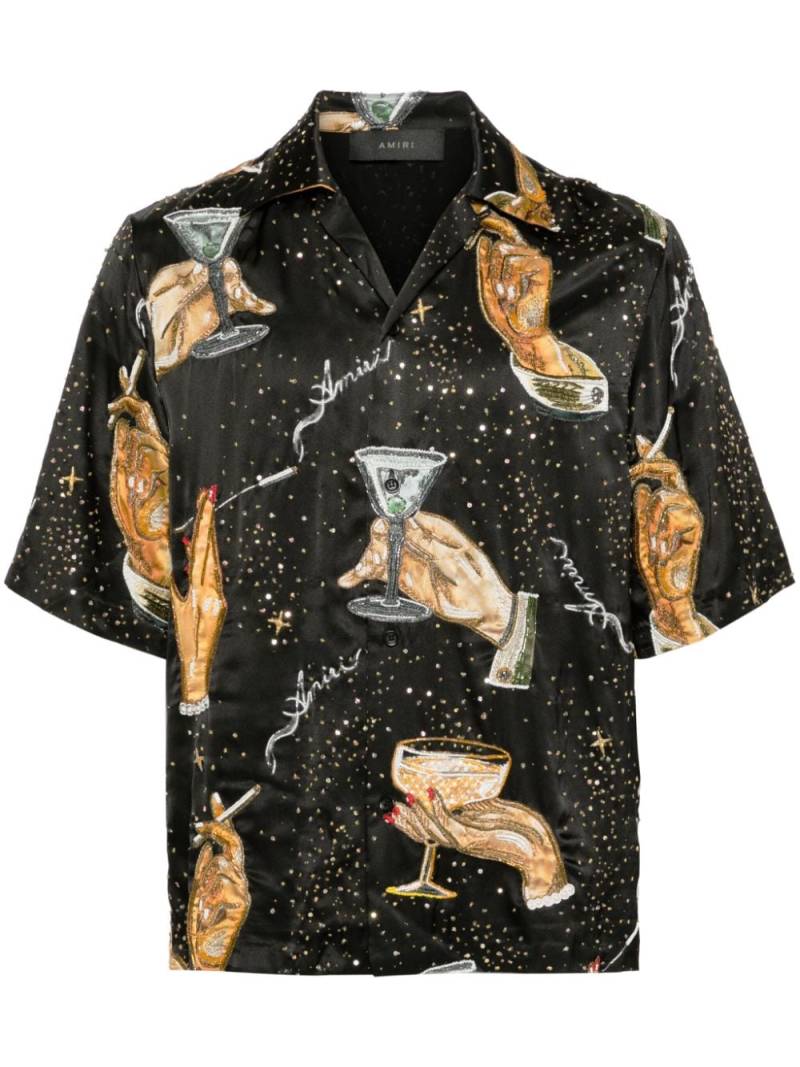 AMIRI illustration-print silk shirt - Black von AMIRI