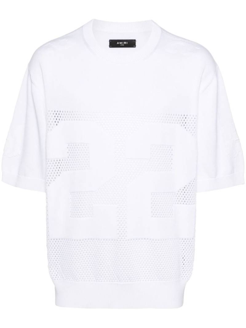 AMIRI logo-embossed fine knit jumper - White von AMIRI