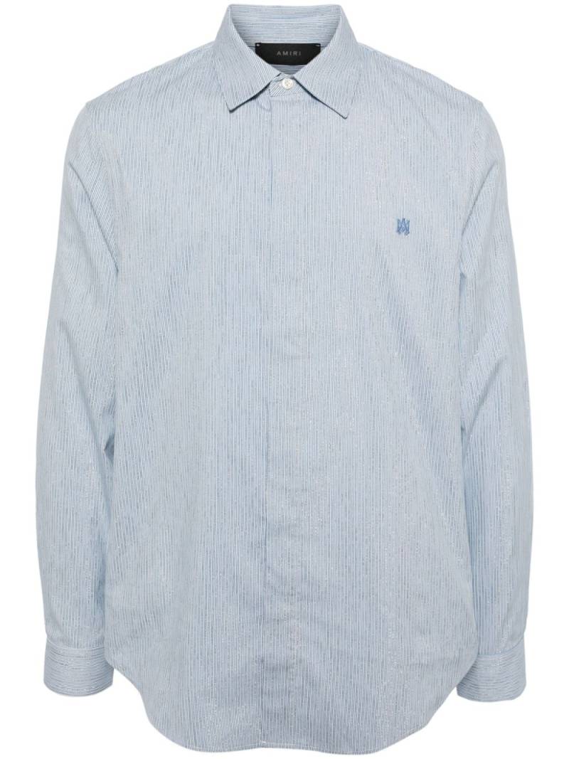 AMIRI logo-embroidered striped shirt - Blue von AMIRI