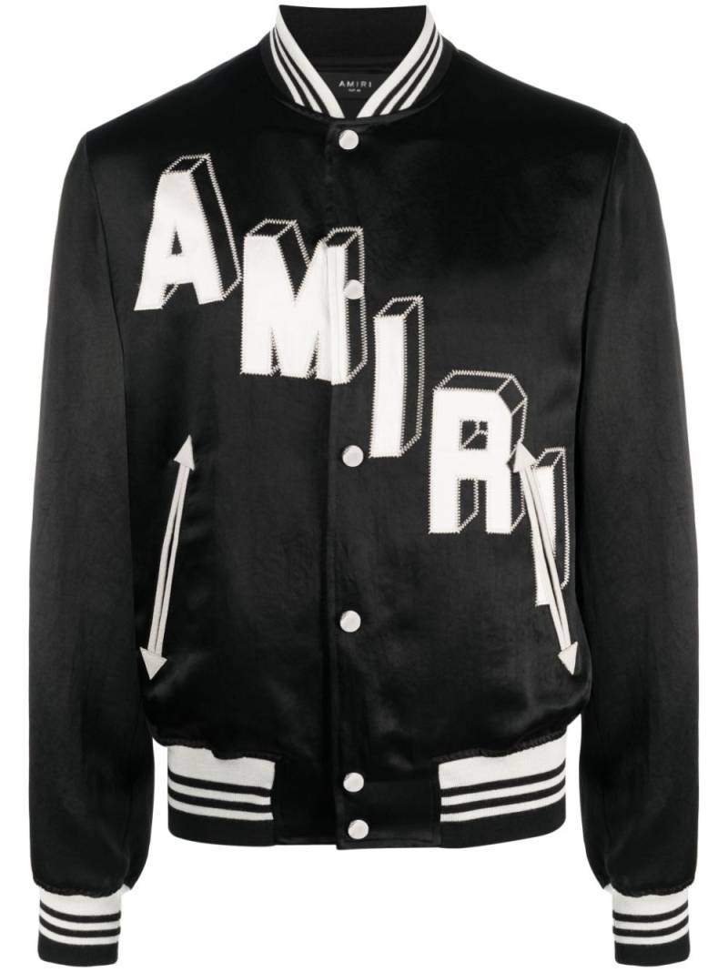 AMIRI logo-embroidered varsity jacket - Black von AMIRI