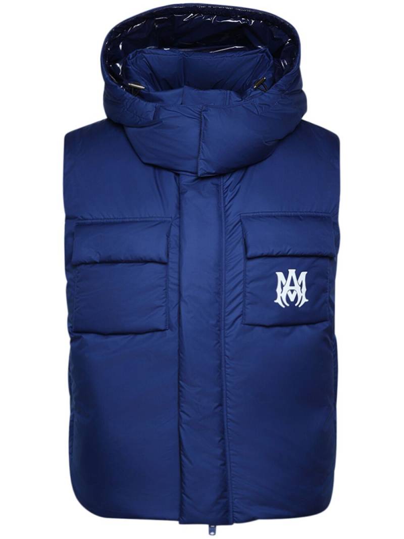 AMIRI logo-embroidery padded gilet - Blue von AMIRI