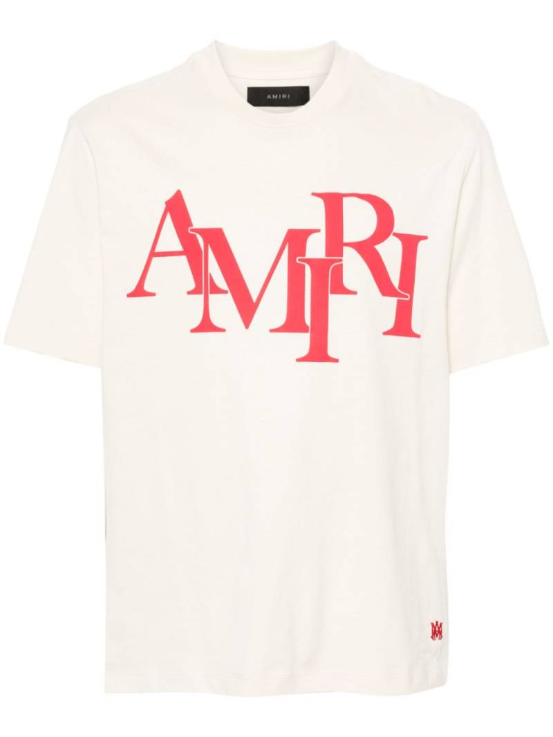 AMIRI logo-print cotton T-shirt - Neutrals von AMIRI