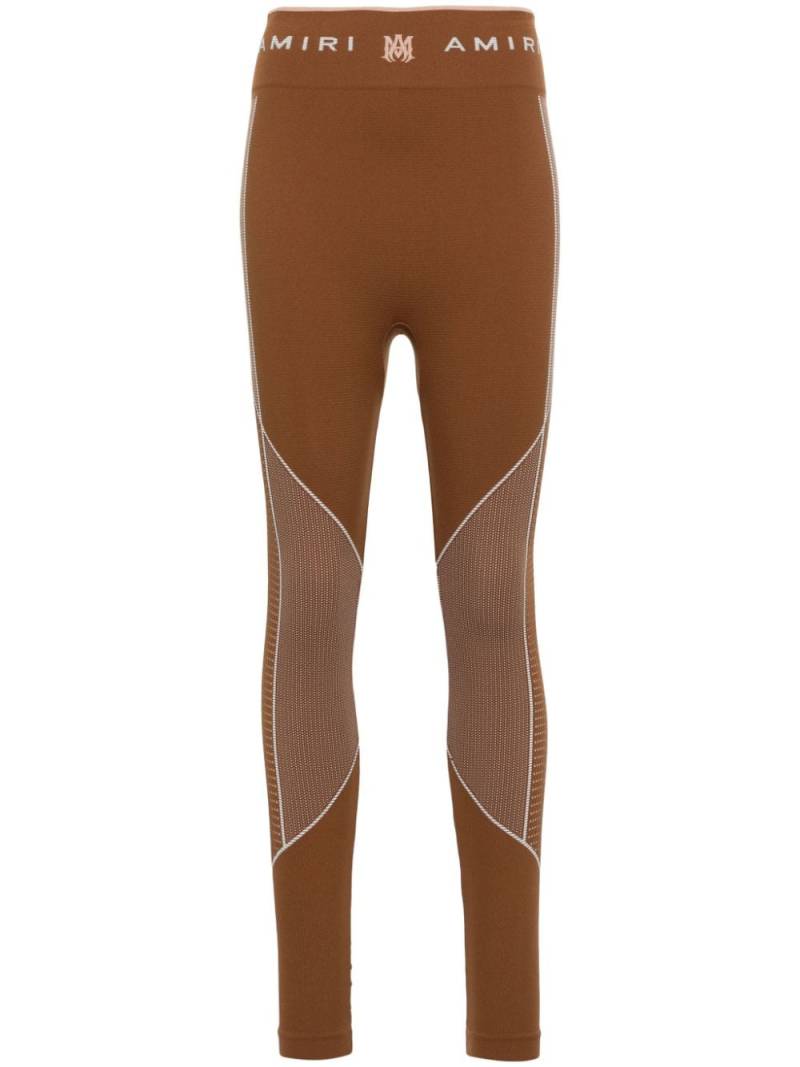 AMIRI logo-waistband panelled leggings - Brown von AMIRI