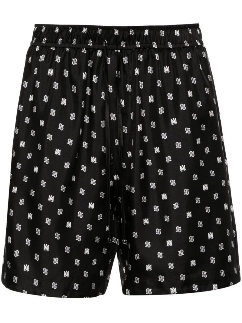 AMIRI monogram paisley-print silk shorts - Black von AMIRI