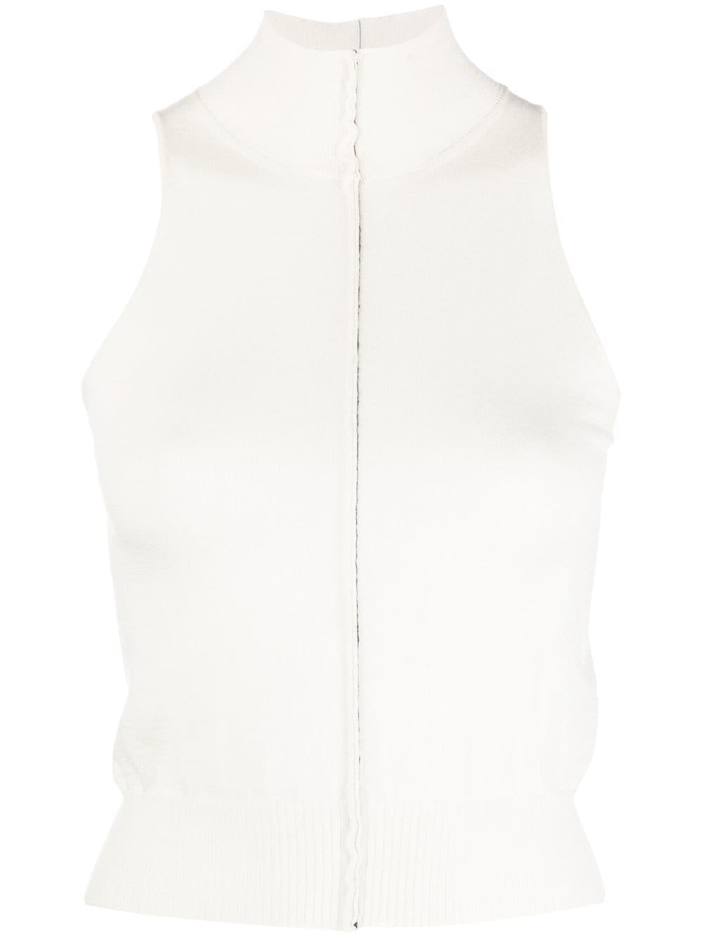 AMIRI raw-hem cashmere knitted top - White von AMIRI