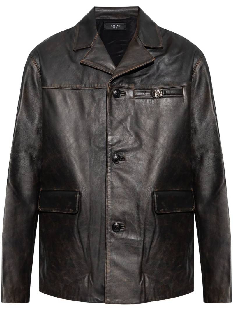 AMIRI single-breasted leather jacket - Black von AMIRI