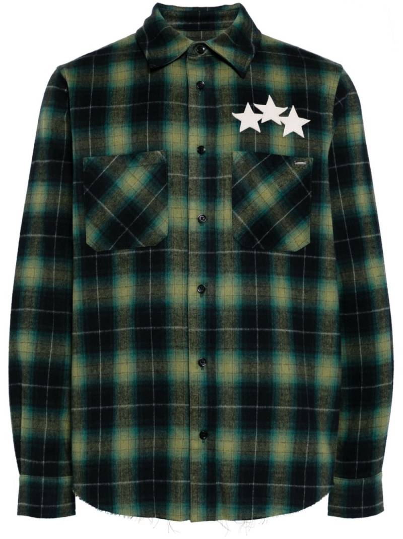 AMIRI star-leather flannel shirt - Green von AMIRI