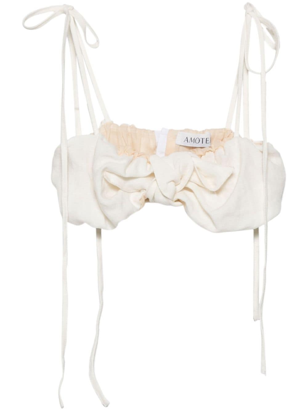 AMOTEA Sole linen crop top - White von AMOTEA