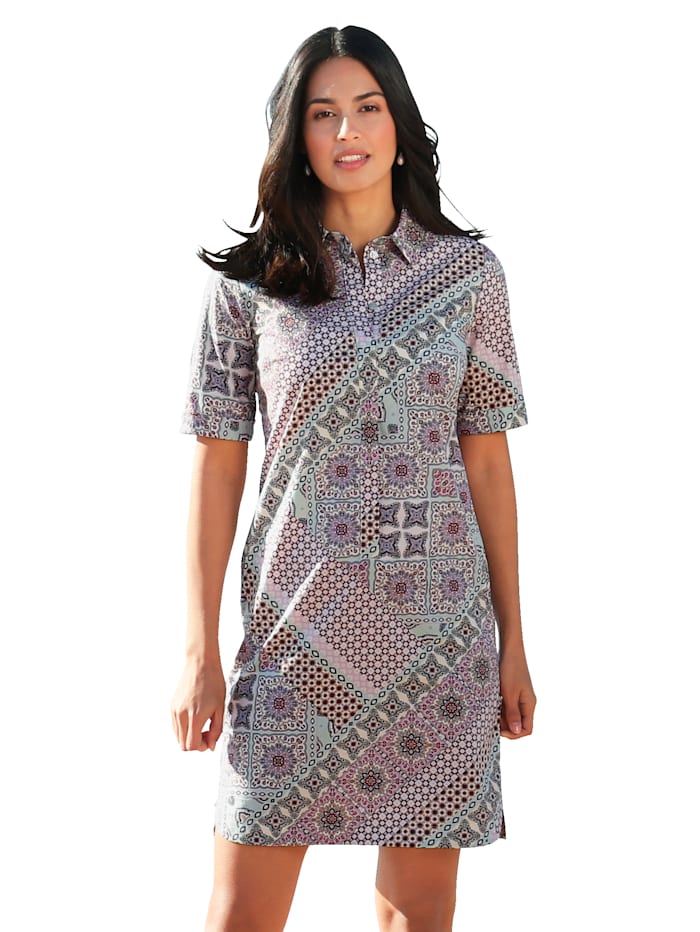 Kleid aus hochwertiger Baumwolle AMY VERMONT Lavendel/Weiß/Mintgrün von AMY VERMONT
