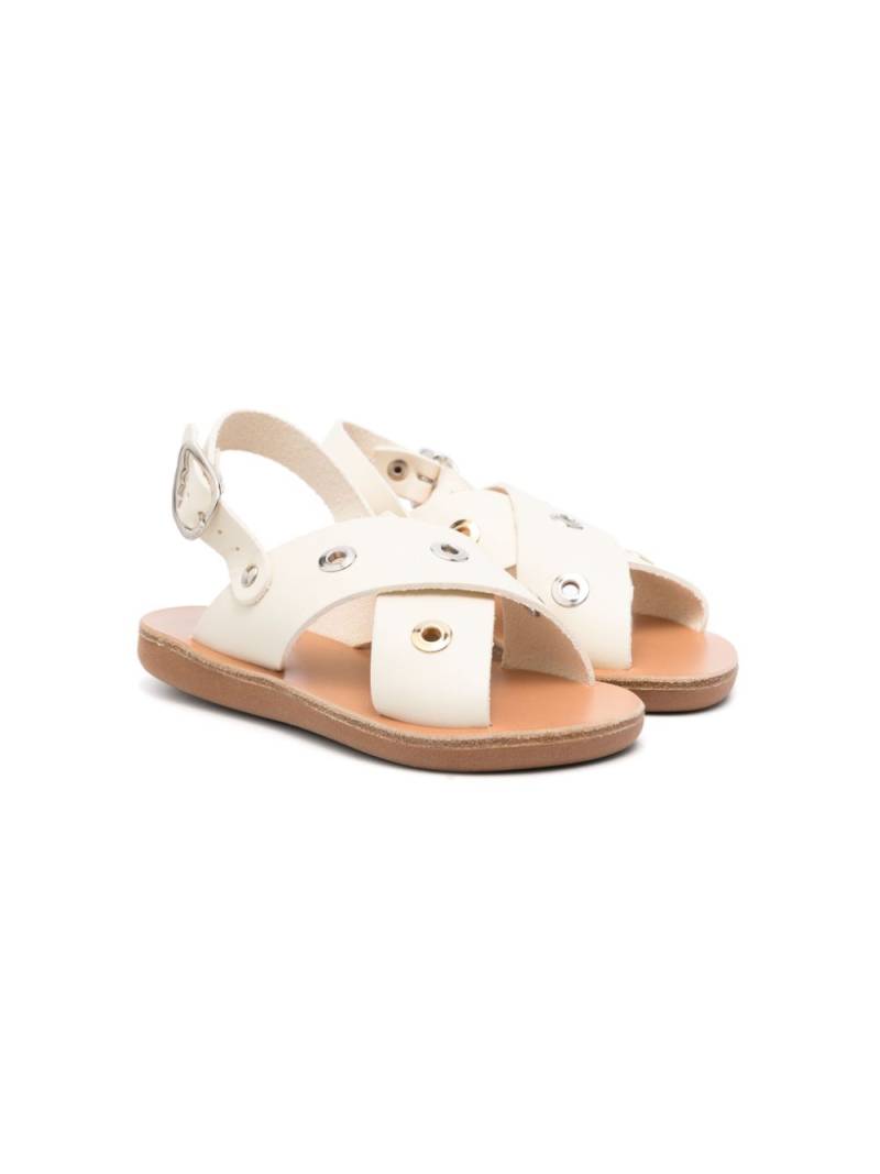 ANCIENT GREEK SANDALS KIDS Little Maria Eyelets leather sandals - White von ANCIENT GREEK SANDALS KIDS