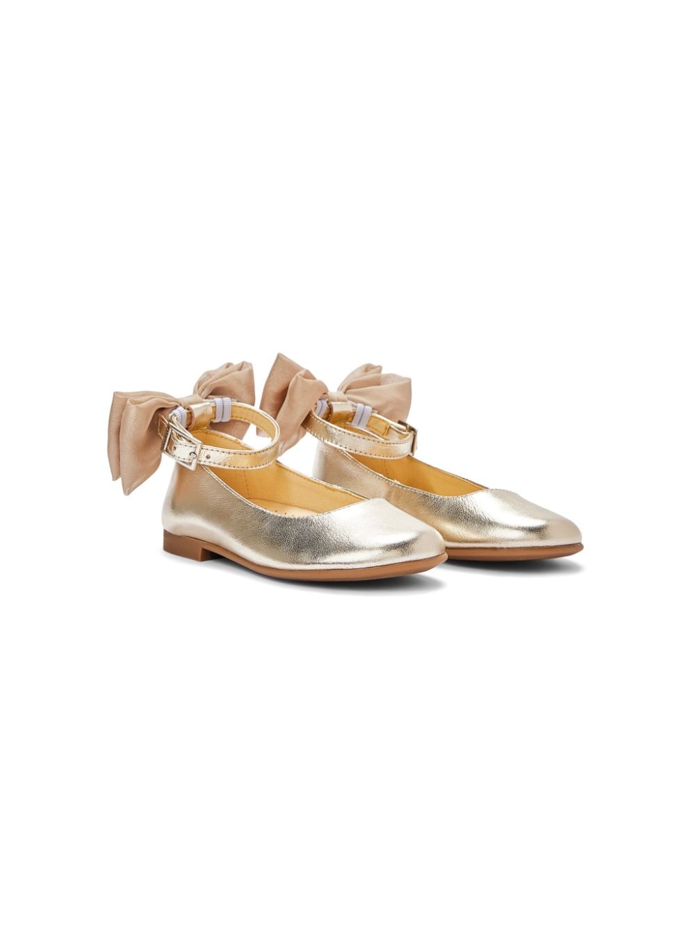 ANDANINES bow leather ballerina shoes - Gold von ANDANINES