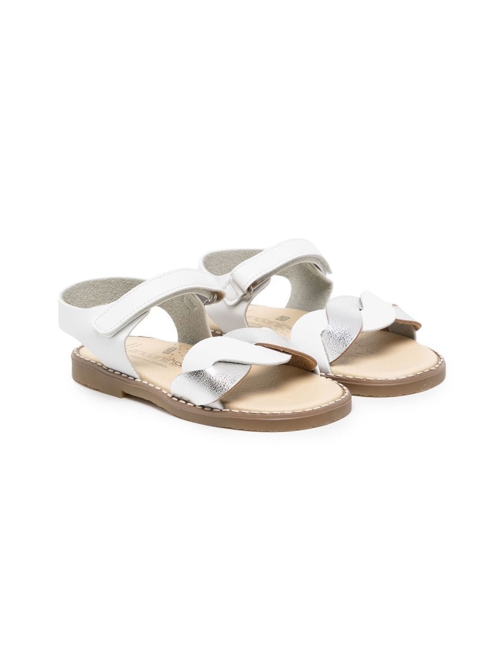 ANDANINES metallic-finish open toe sandals - White von ANDANINES