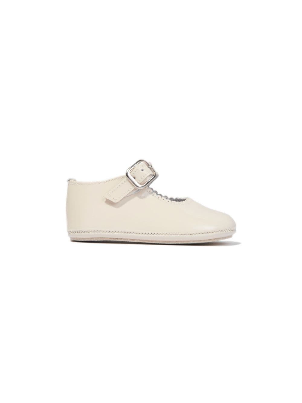 ANDANINES scalloped leather ballerina shoes - White von ANDANINES