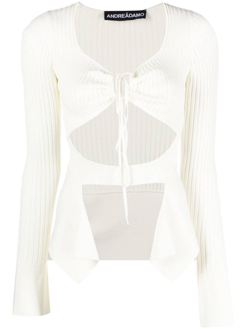 ANDREĀDAMO asymmetric cut-out top - Neutrals von ANDREĀDAMO