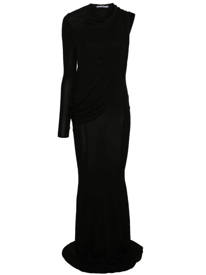 ANDREĀDAMO asymmetric draped maxi dress - Black von ANDREĀDAMO