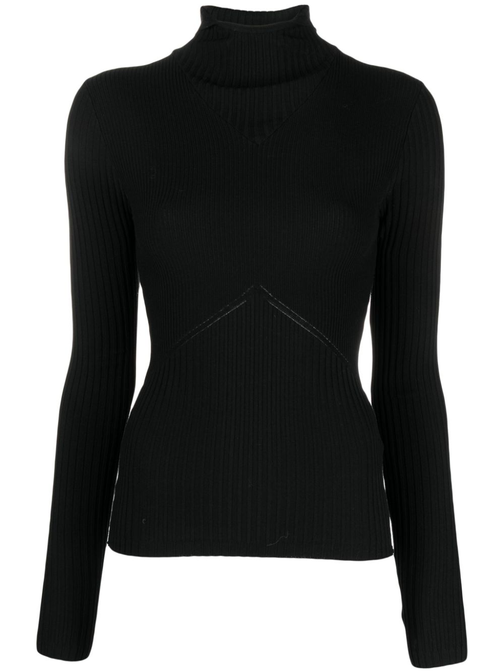 ANDREĀDAMO balaclava-hood ribbed jumper - Black von ANDREĀDAMO