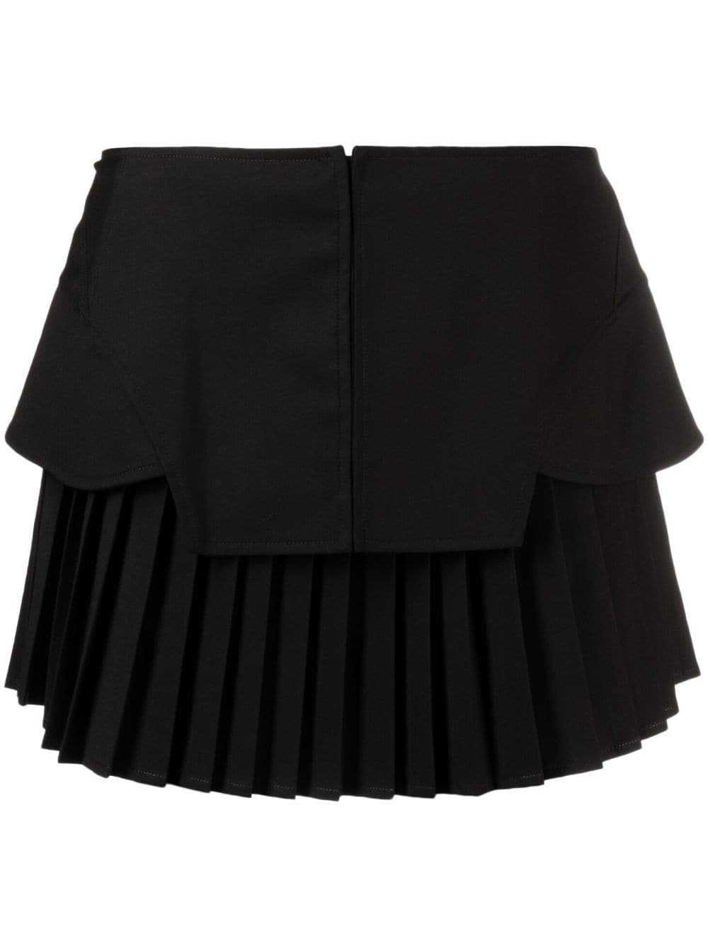 ANDREĀDAMO corset-detail pleated miniskirt - Black von ANDREĀDAMO