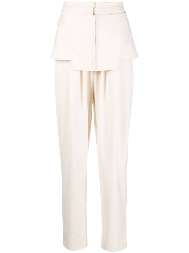 ANDREĀDAMO corset-detail straight-leg trousers - Neutrals von ANDREĀDAMO