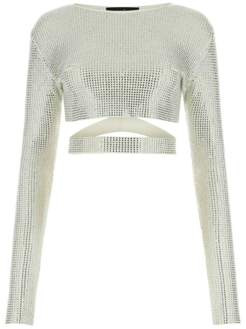 ANDREĀDAMO crystal-embellished blouse - White von ANDREĀDAMO