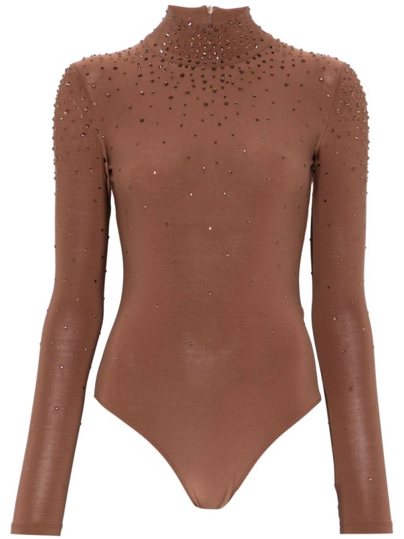 ANDREĀDAMO crystal-embellished bodysuit - Brown von ANDREĀDAMO