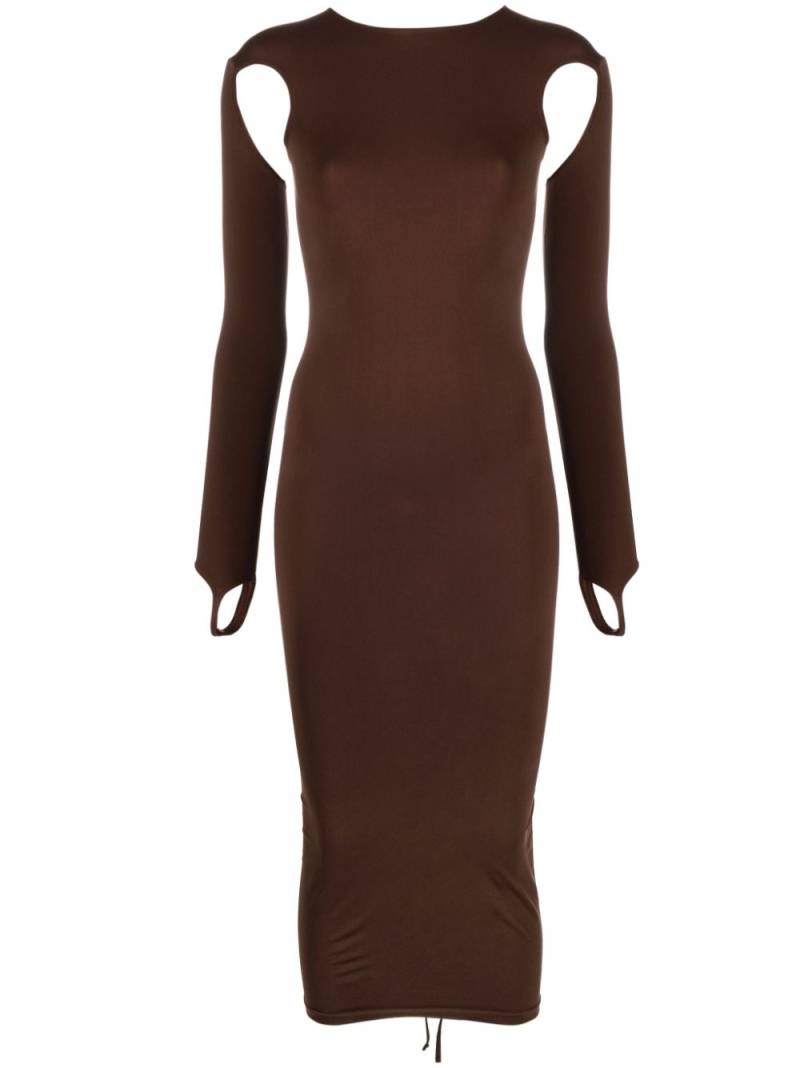 ANDREĀDAMO cut-out bodycon midi dress - Brown von ANDREĀDAMO