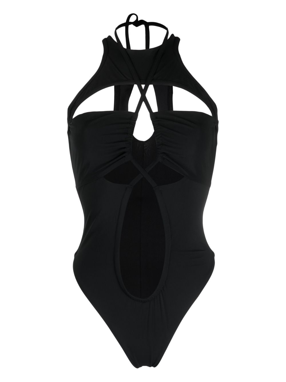 ANDREĀDAMO cut-out-detail halterneck swimsuit - Black von ANDREĀDAMO