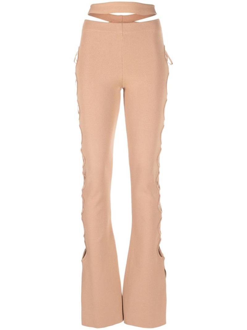 ANDREĀDAMO cut out-detail knitted flares - Neutrals von ANDREĀDAMO