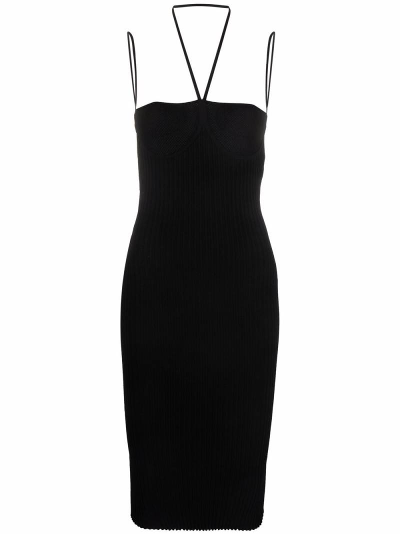 ANDREĀDAMO cut-out halterneck midi dress - Black von ANDREĀDAMO