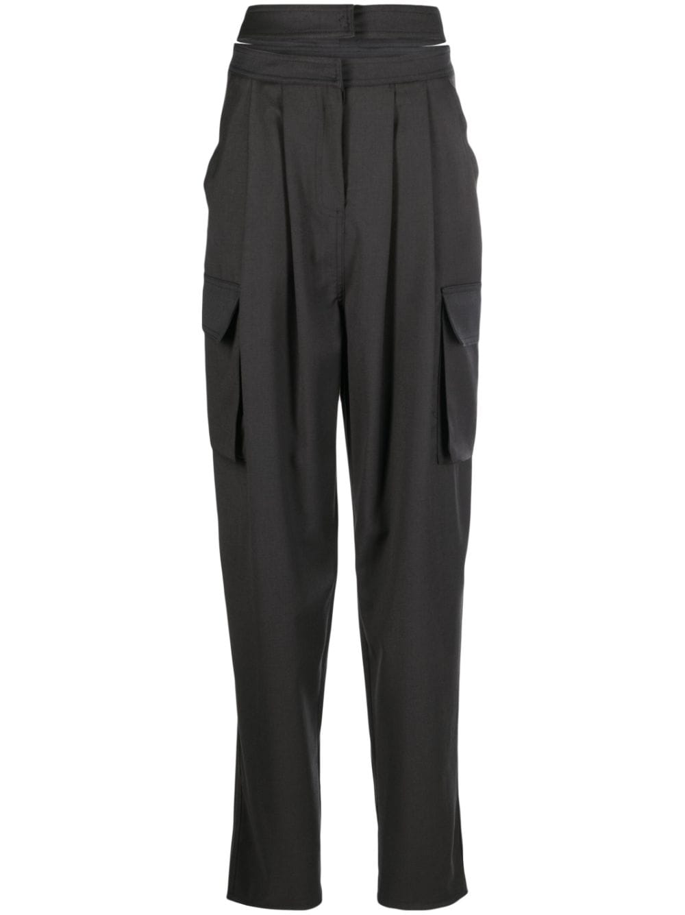 ANDREĀDAMO pleated cut-out cargo trousers - Grey von ANDREĀDAMO