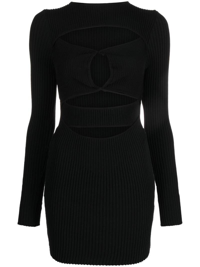 ANDREĀDAMO cut-out ribbed-knit dress - Black von ANDREĀDAMO