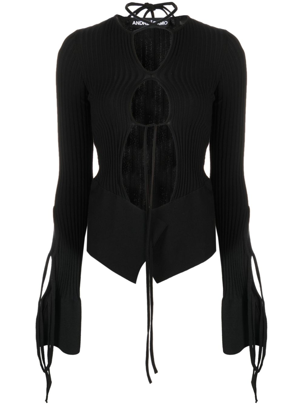 ANDREĀDAMO cut-out ribbed top - Black von ANDREĀDAMO