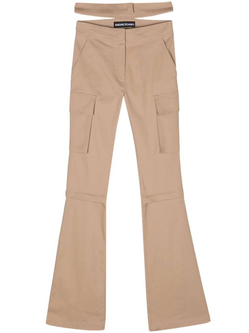 ANDREĀDAMO detachable-panels flared cargo trousers - Neutrals von ANDREĀDAMO