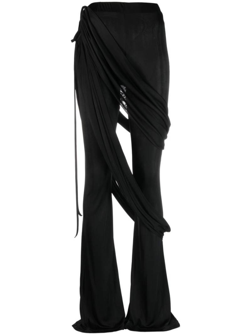 ANDREĀDAMO draped layer flare trousers - Black von ANDREĀDAMO