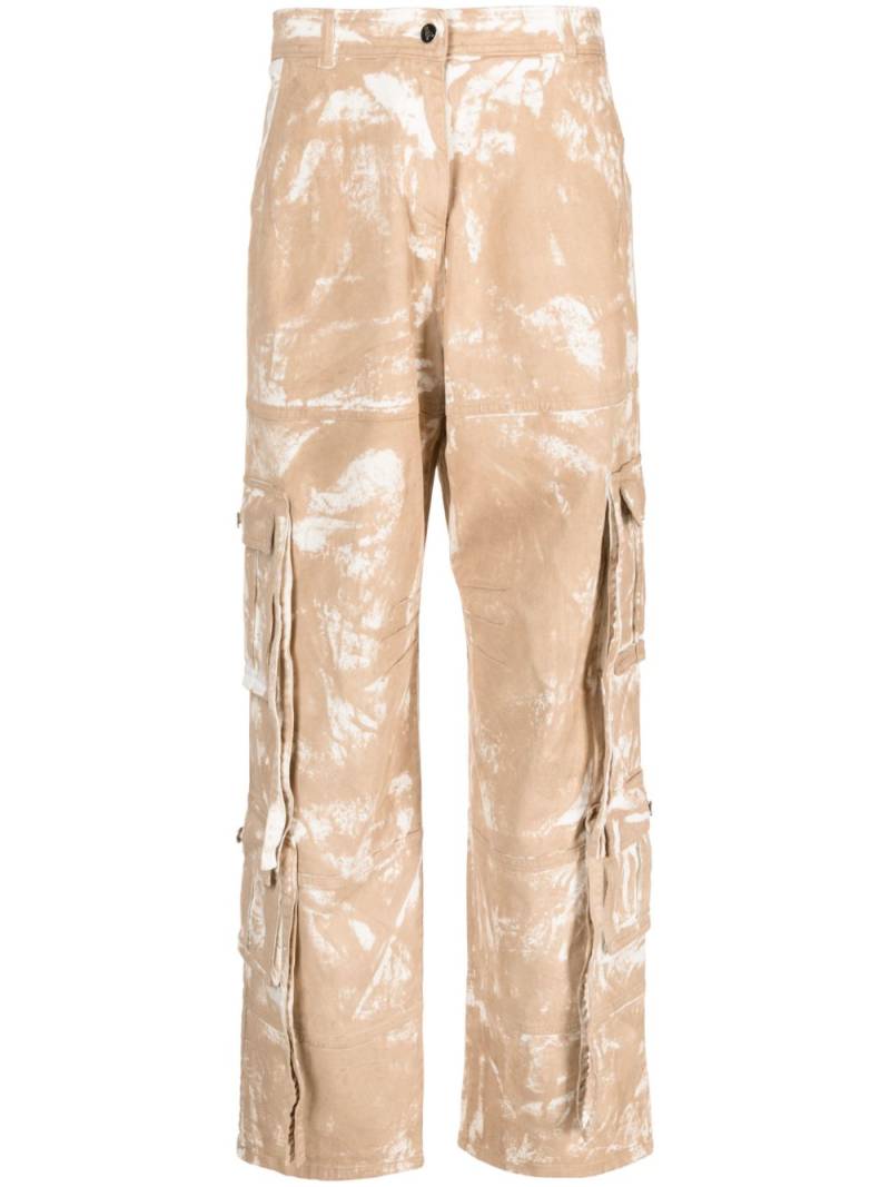 ANDREĀDAMO faded-print cargo trousers - Neutrals von ANDREĀDAMO