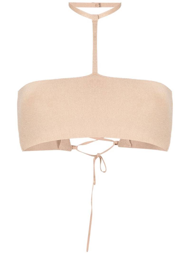 ANDREĀDAMO halterneck bandeau top - Neutrals von ANDREĀDAMO