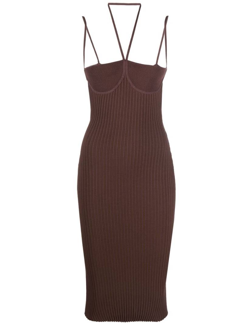 ANDREĀDAMO halterneck fitted dress - Brown von ANDREĀDAMO