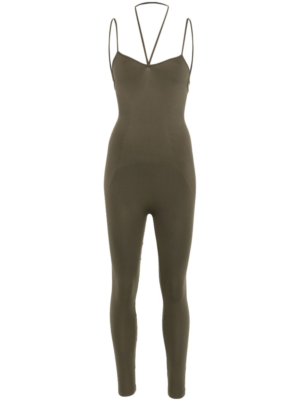 ANDREĀDAMO halterneck jersey jumpsuit - Green von ANDREĀDAMO