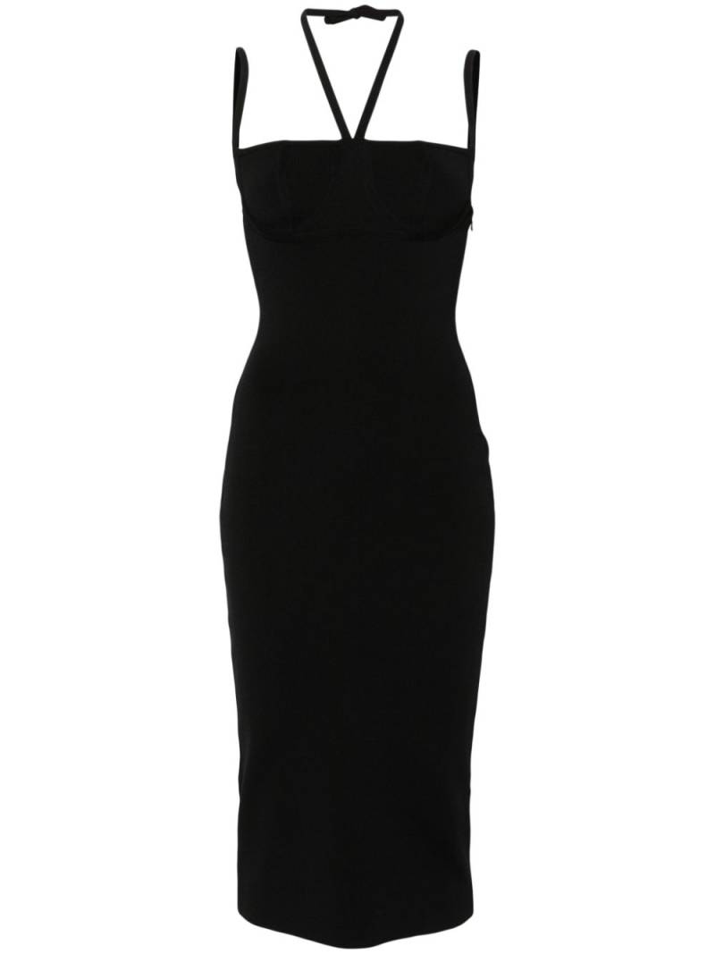 ANDREĀDAMO halterneck ribbed midi dress - Black von ANDREĀDAMO