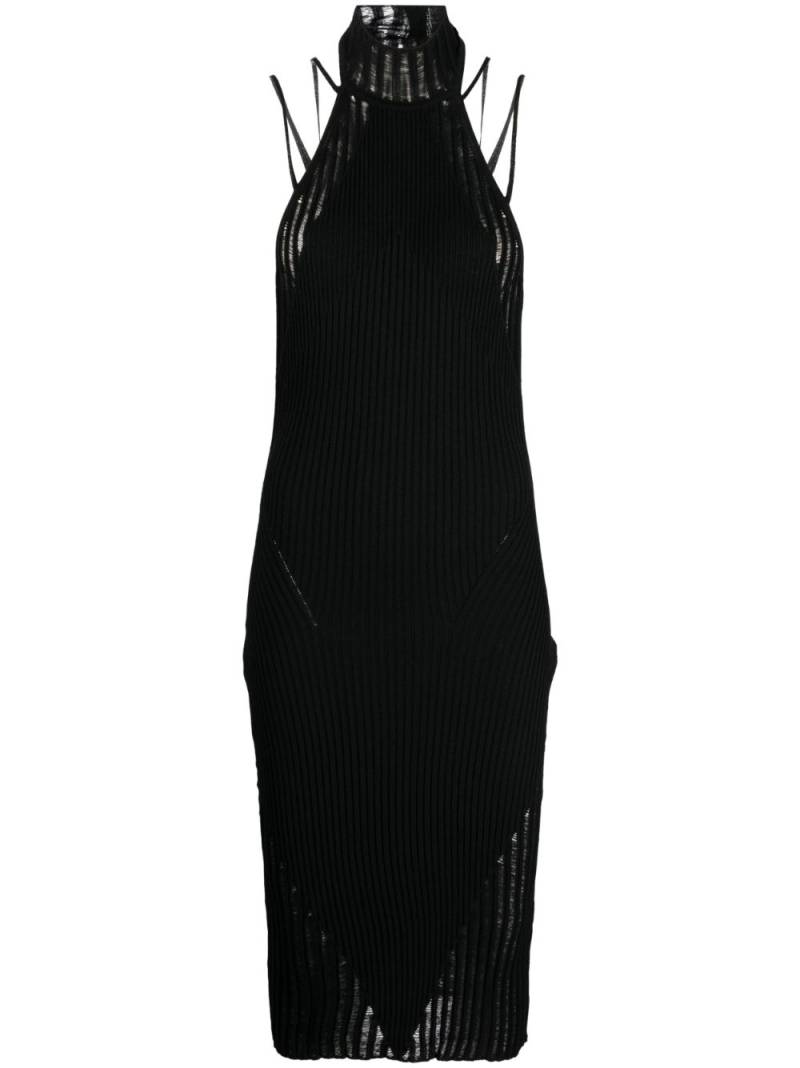 ANDREĀDAMO halterneck knitted midi dress - Black von ANDREĀDAMO