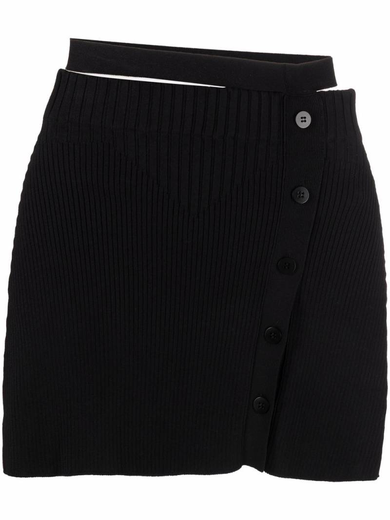 ANDREĀDAMO cut-out high-waist knitted skirt - Black von ANDREĀDAMO