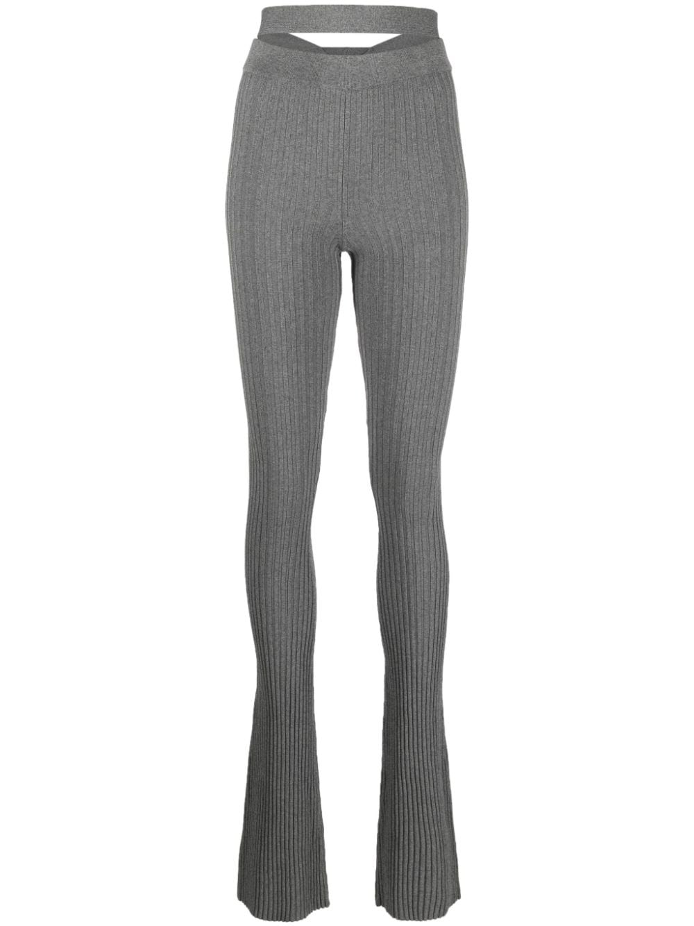 ANDREĀDAMO high-waist ribbed trousers - Grey von ANDREĀDAMO