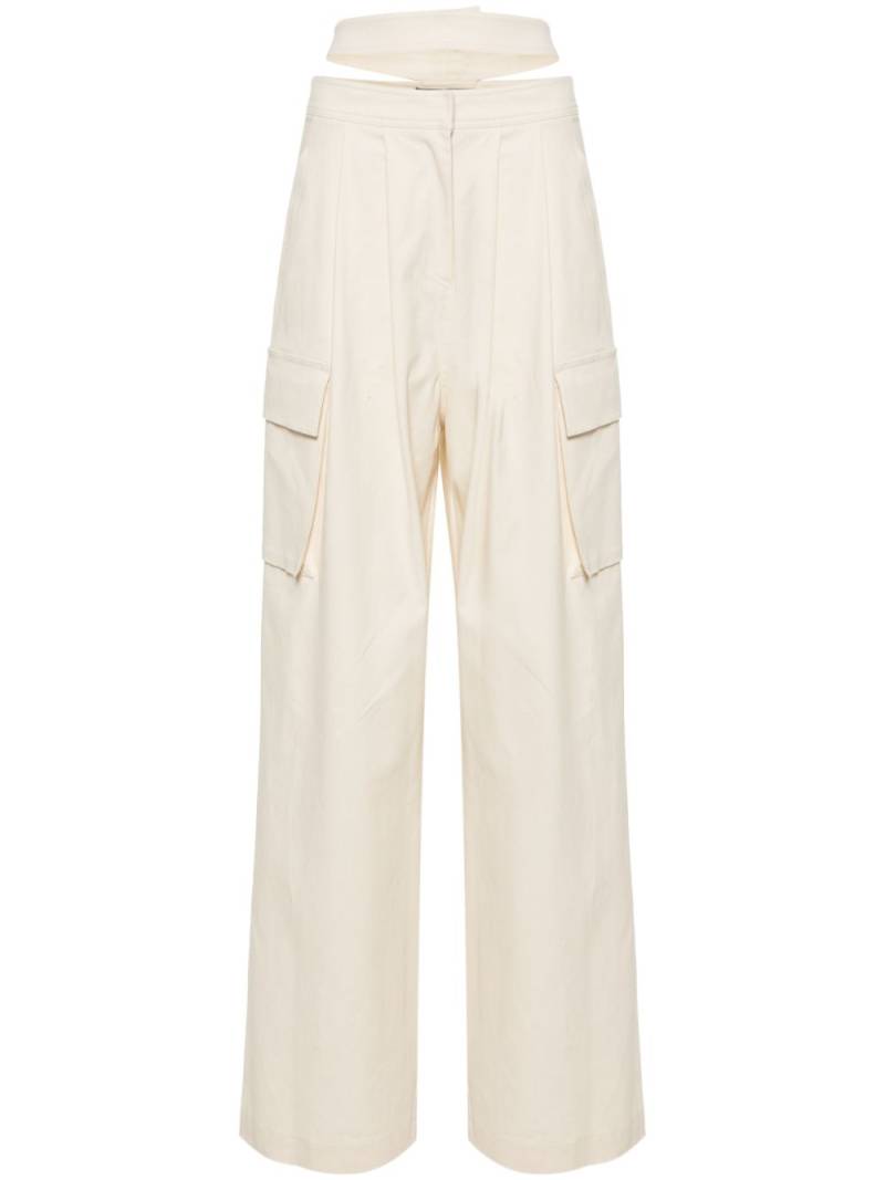 ANDREĀDAMO high-waist wide-leg trousers - Neutrals von ANDREĀDAMO