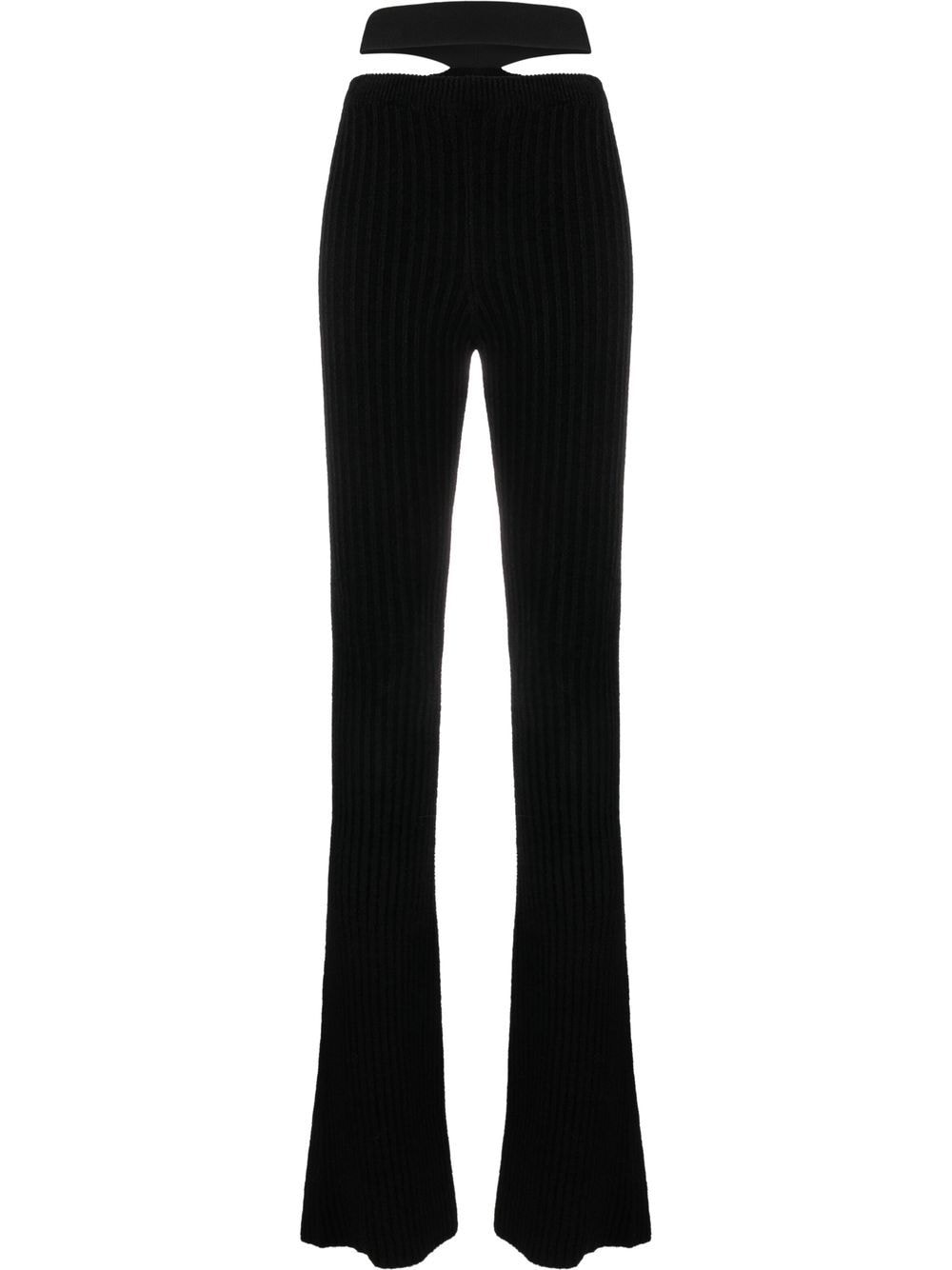 ANDREĀDAMO high-waisted knitted trousers - Black von ANDREĀDAMO