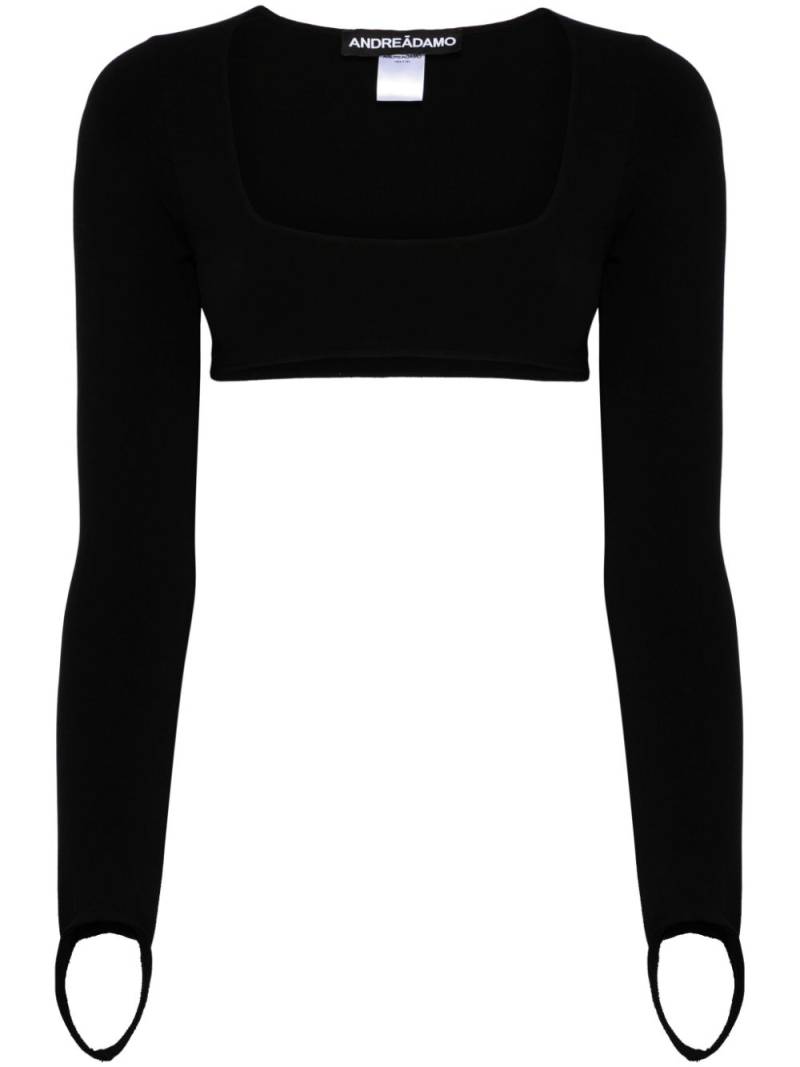 ANDREĀDAMO jersey cropped top - Black von ANDREĀDAMO