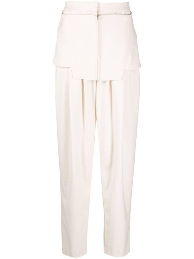 ANDREĀDAMO layered-detail high-waist trousers - Neutrals von ANDREĀDAMO