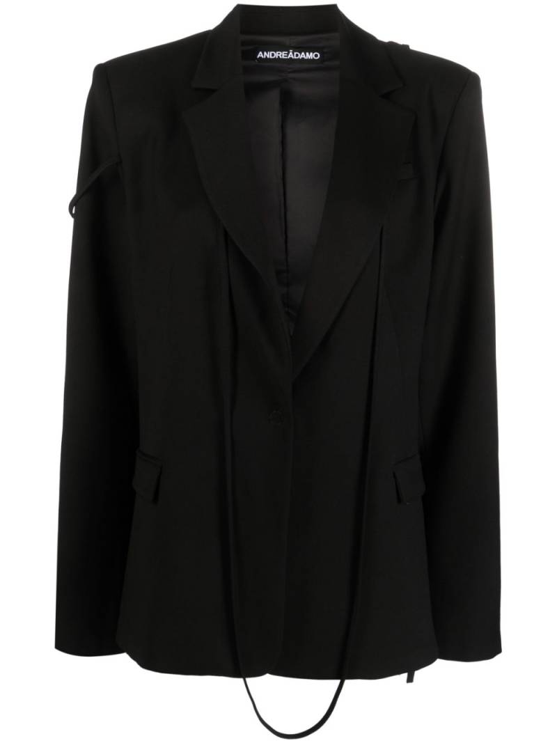 ANDREĀDAMO layered-detail notched-lapels blazer - Black von ANDREĀDAMO