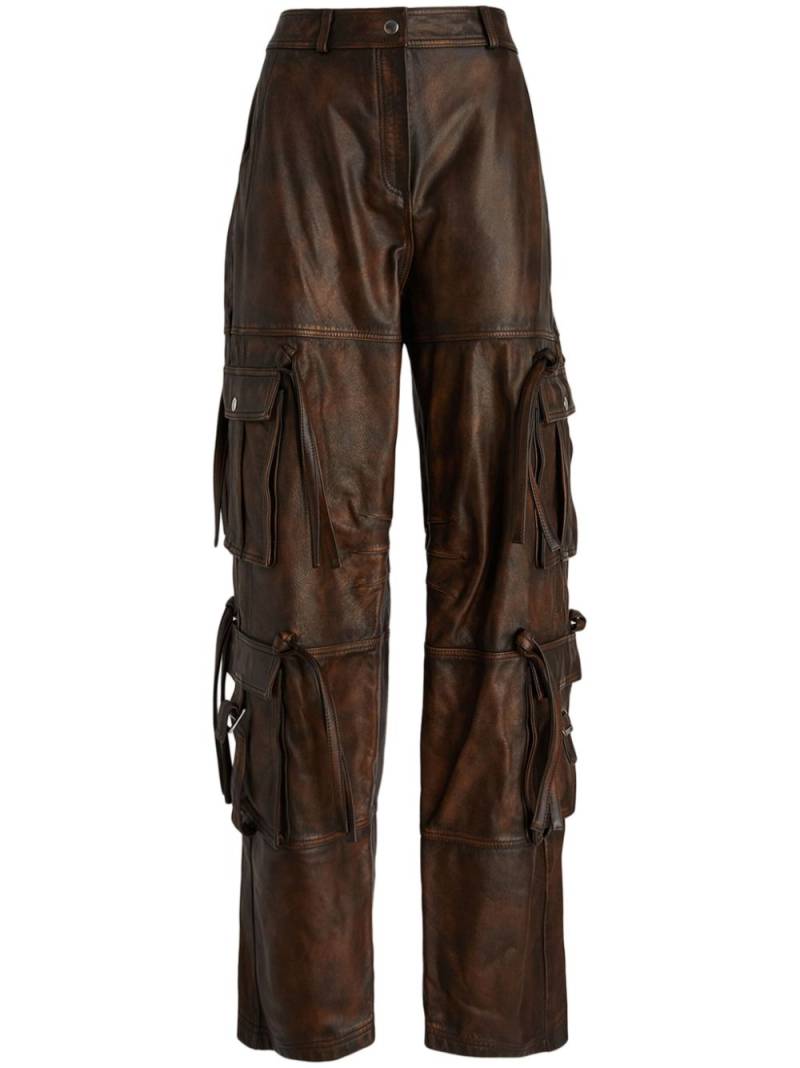 ANDREĀDAMO leather straight-leg trousers - Brown von ANDREĀDAMO