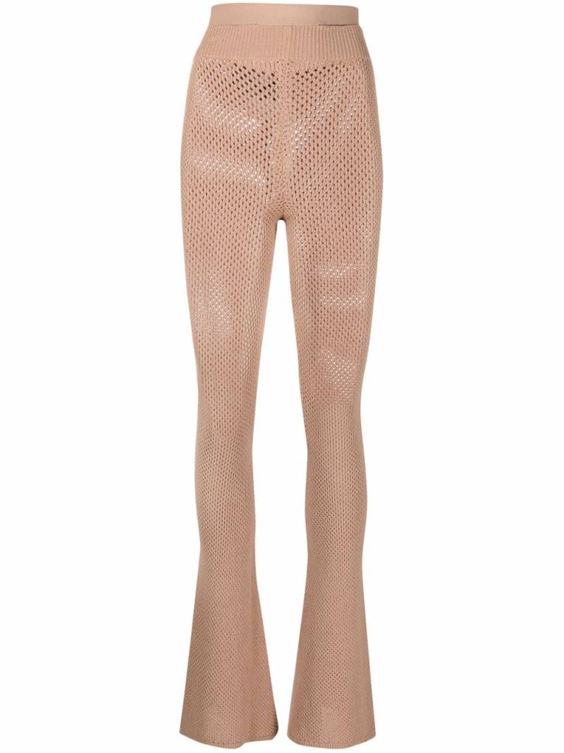 ANDREĀDAMO perforated knitted trousers - Neutrals von ANDREĀDAMO