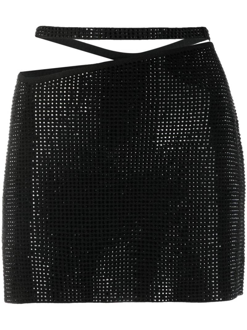 ANDREĀDAMO rhinestone-embellished miniskirt - Black von ANDREĀDAMO